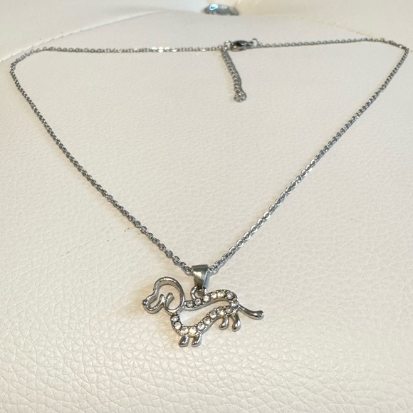 Dachshund Dog Silver Charm Necklace Adjustable New - Picture 3 of 7